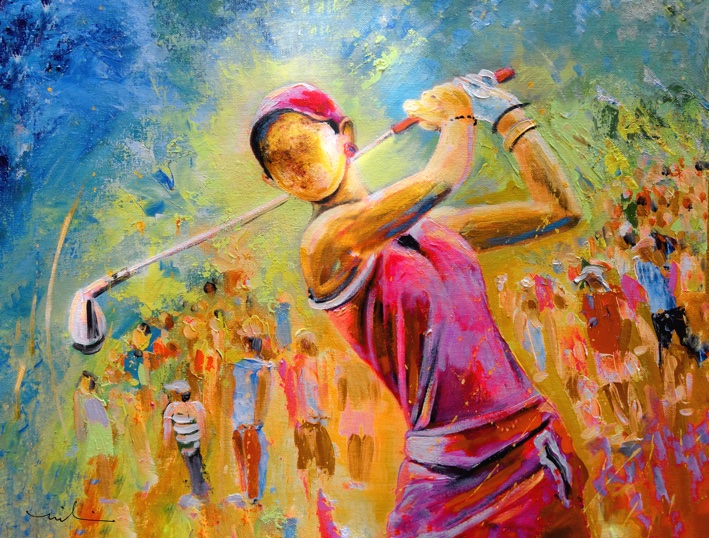 709x538 Golf Paintings - Abstract Golf Painting