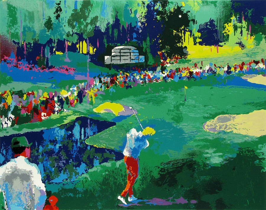 900x713 Online Shop A1947 Leroy Neiman Abstract Golf Course Landscape, Hd - Abstract Golf Painting