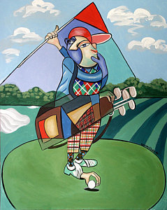 239x300 Abstract Golf Paintings Fine Art America - Abstract Golf Painting
