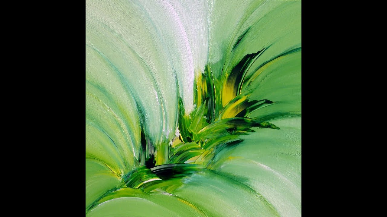 1280x720 Green Explosion, Abstract Painting, Acrylic - Abstract Green Painting