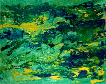 350x278 Artfido Buy Art Online Abstract Art Painting Green On Canvas - Abstract Green Painting