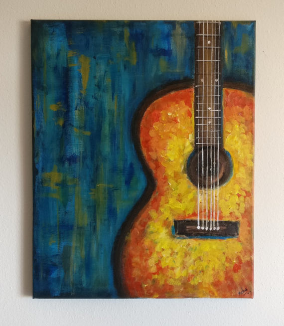 Abstract Guitar Painting at PaintingValley.com | Explore collection of ...