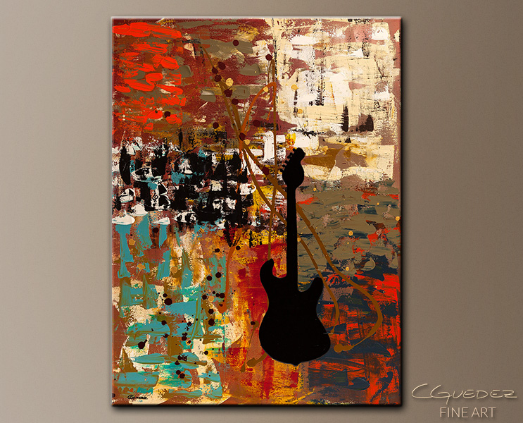 743x600 Music Art Painting - Abstract Guitar Painting