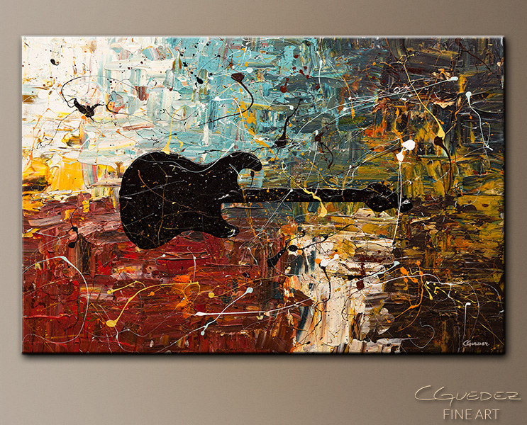 743x600 Painting For Sale - Abstract Guitar Painting