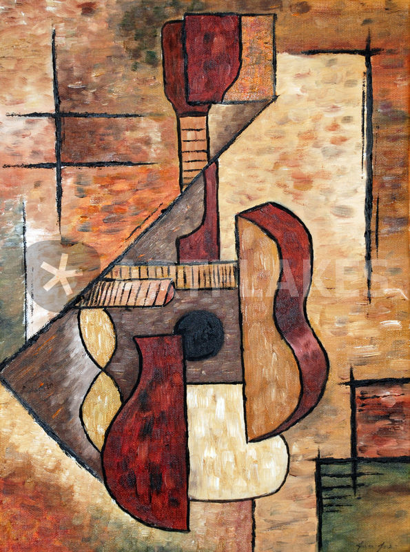 595x800 Abstract Guitar Painting Art Prints And Posters By Jason Tank - Abstract Guitar Painting