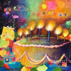 236x235 Witch Things, 1971 Art Witches, Paintings And Cubism - Abstract Happy Birthday Painting