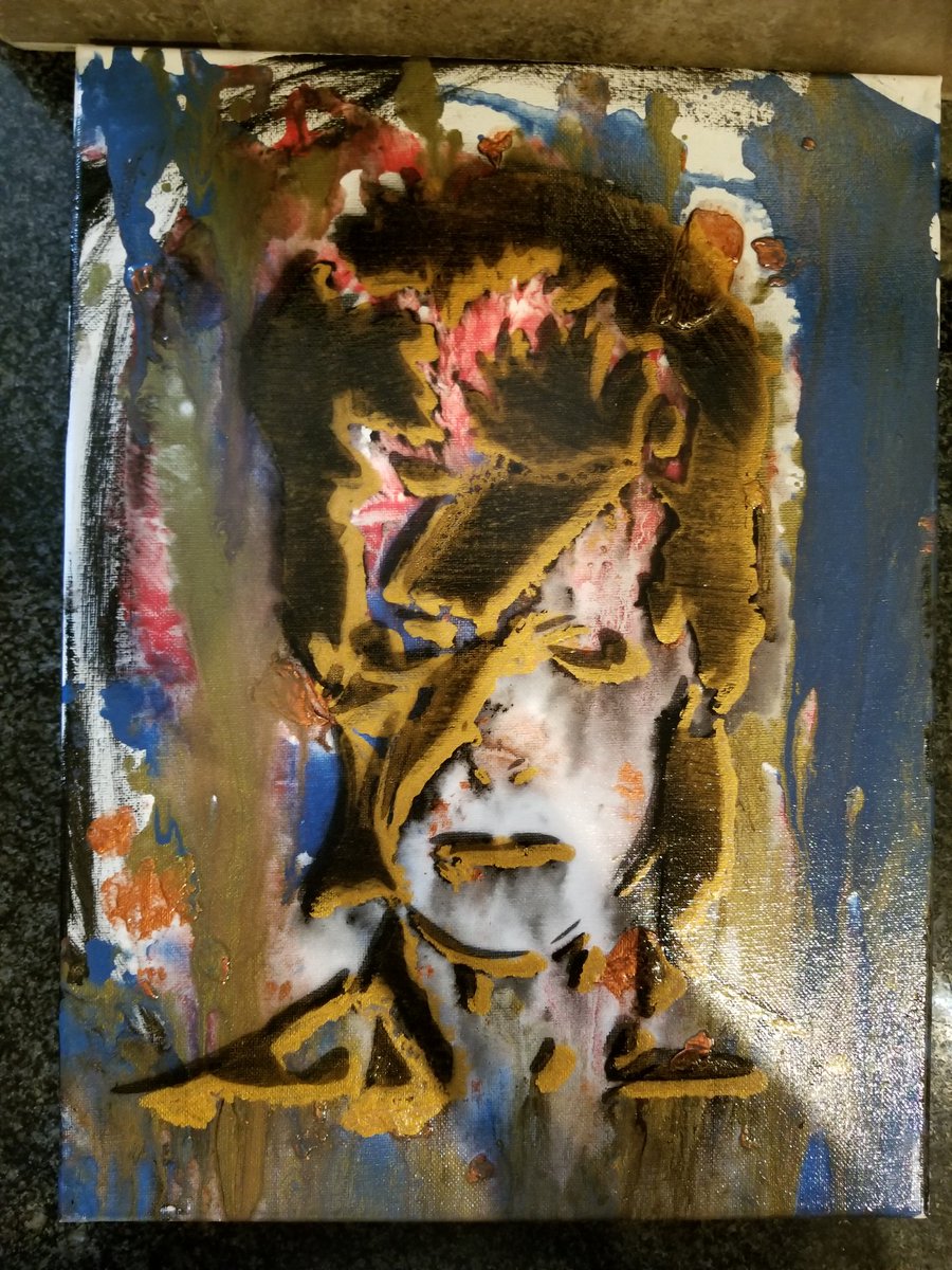 900x1200 Christopher C.romero On Twitter Happy Birthday David Bowie - Abstract Happy Birthday Painting