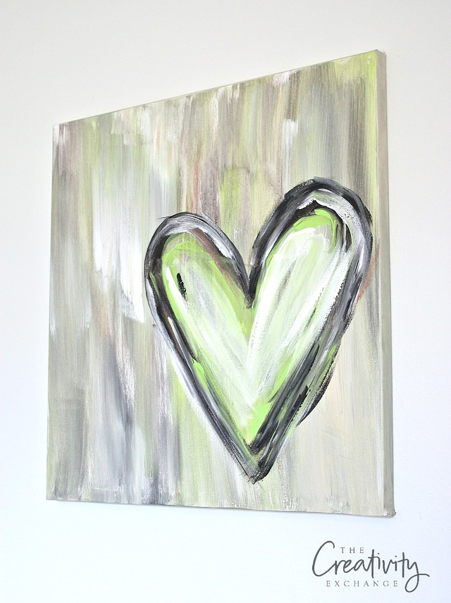 640x856 Diy Abstract Heart Painting And A Fun Paint Party - Abstract Heart Painting
