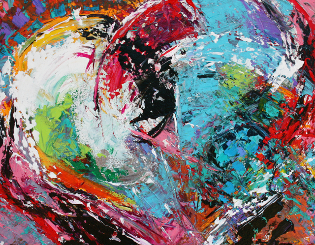 640x498 Daily Painters Abstract Gallery Love Flow, Contemporary Abstract - Abstract Heart Painting