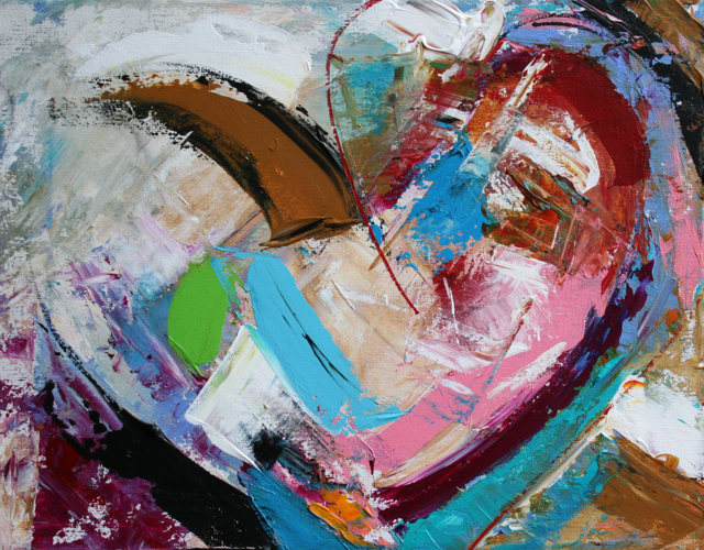 640x500 Elizabeth Chapman - Abstract Heart Painting