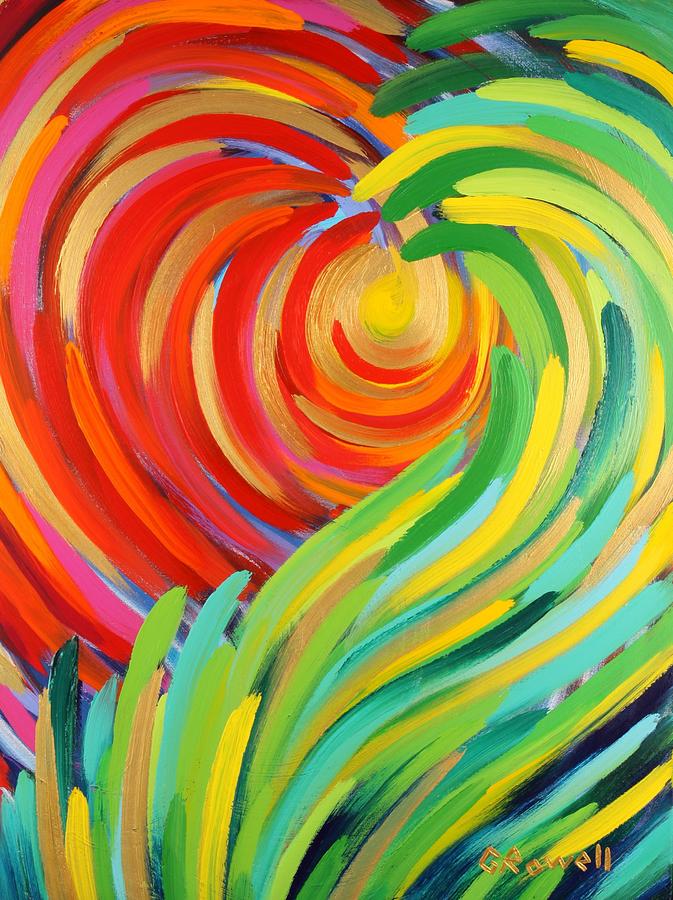 673x900 Heart Of God Painting By Gary Rowell - Abstract Heart Painting