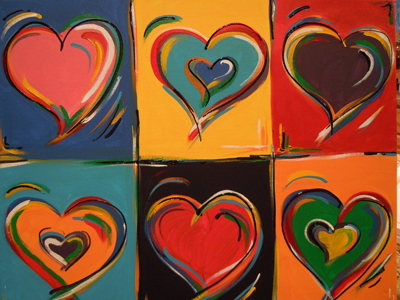 400x300 Multi Heart Abstract Heart Abstract Art - Abstract Heart Painting