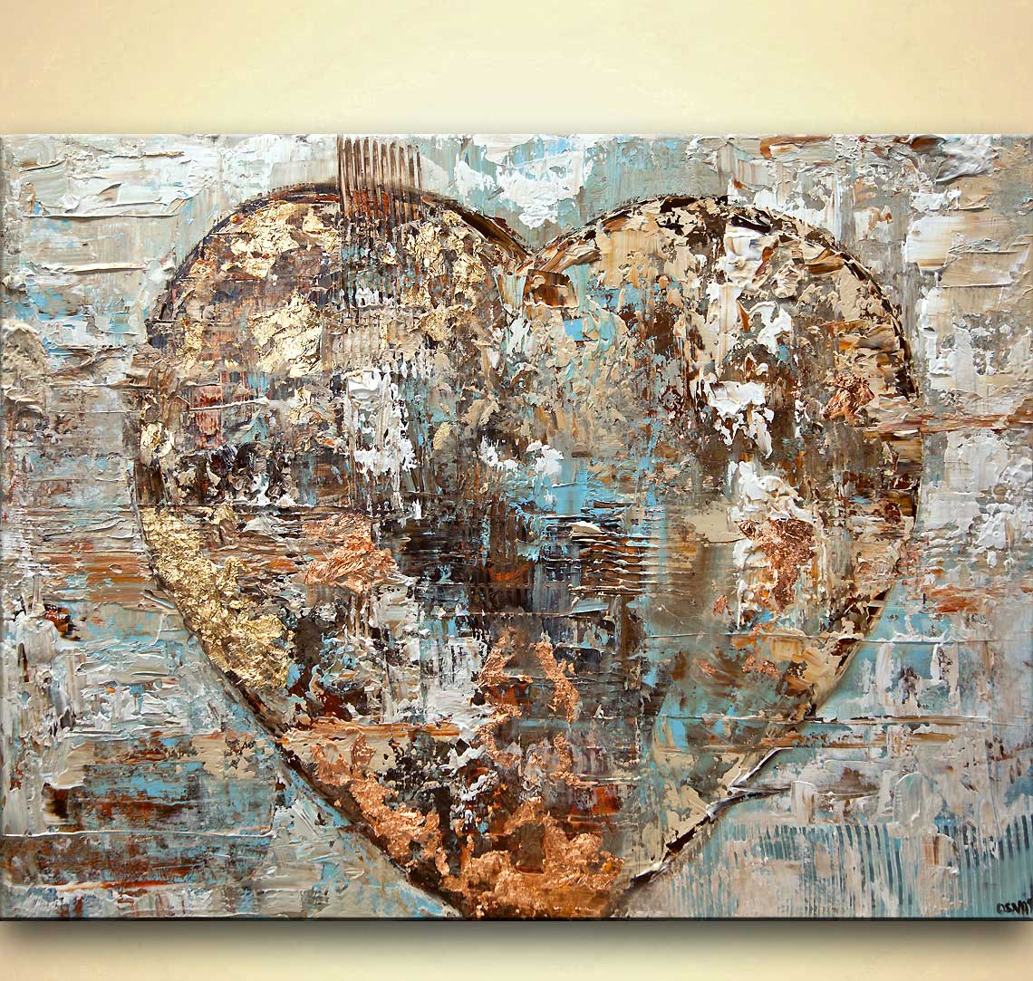 1140x1083 Painting - Abstract Heart Painting