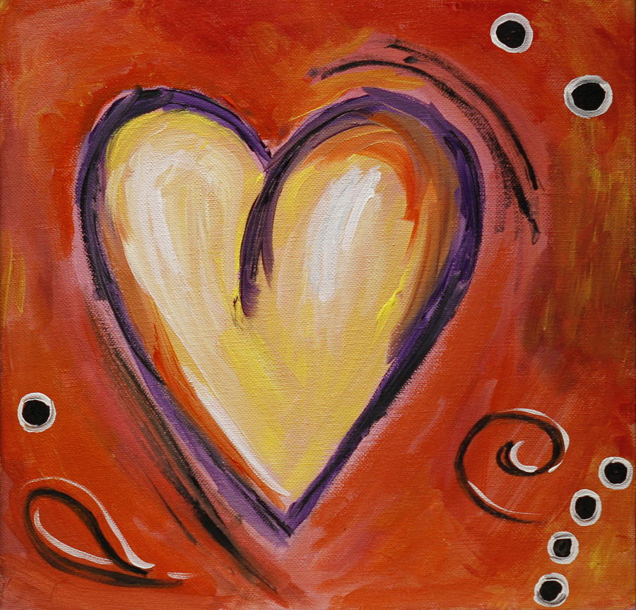 900x863 Whimsical Abstract Art - Abstract Heart Painting