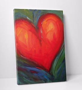 274x300 Abstract Heart Red Amp Green Oil Paint Home Wall Art Canvas Print - Abstract Heart Painting