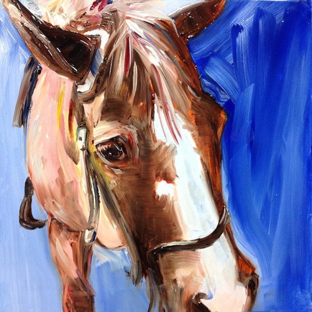 640x640 Hand Painted High Quality Abstract Horse Head Painting On Canvas - Abstract Horse Head Painting