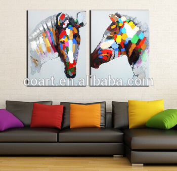 350x338 Handpainted Abstract Horse Head Painting On Canvas - Abstract Horse Head Painting