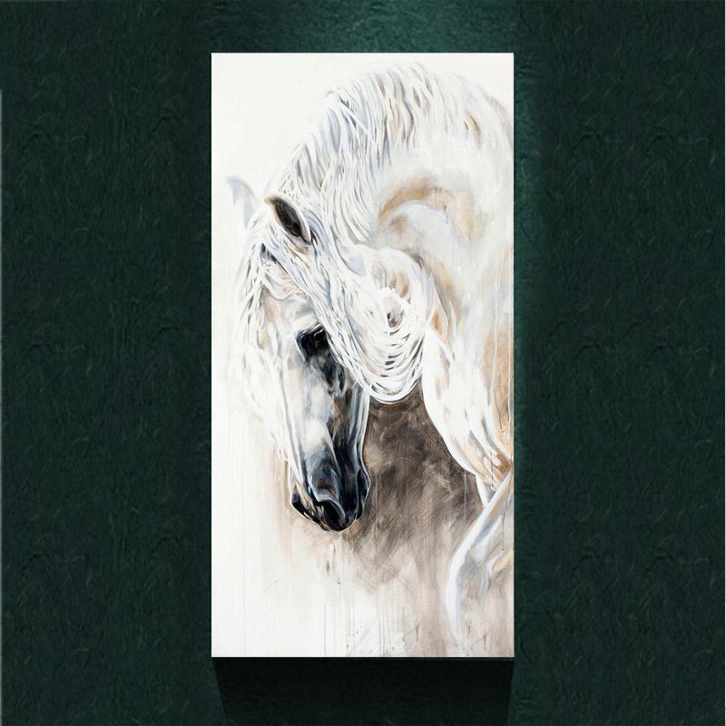 800x800 2018 Modern White Horse Head Painting Picture Abstract Art Print - Abstract Horse Head Painting