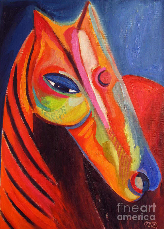 646x900 Abstract Modern Horse Head Painting By Dania Sierra - Abstract Horse Head Painting