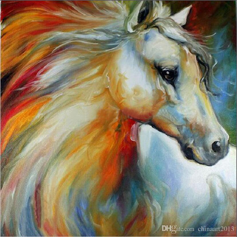 828x828 2018 New Hand Painted Horse Oil Painting Abstract White Horse - Abstract Horse Oil Painting