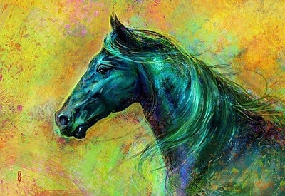 400x275 Beautiful Modern Abstract Horse Oil Painting Canvas 24x36 Inches - Abstract Horse Oil Painting