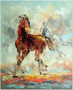 243x300 50x40cm Hand Painted Modern Abstract Horse Oil Painting On Canvas - Abstract Horse Oil Painting