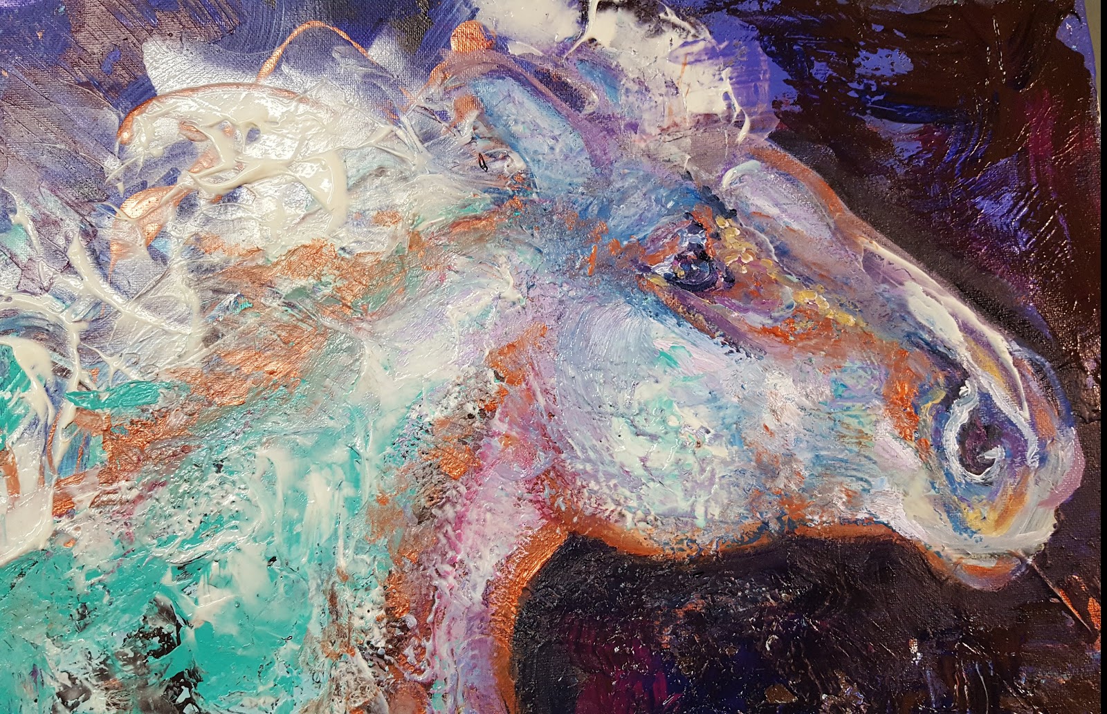 1600x1033 Abstract Colorful Horse Painting - Abstract Horse Painting