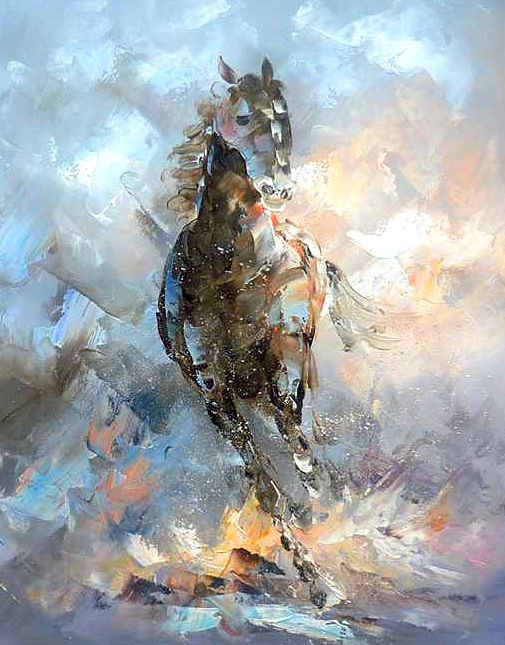 505x645 Item Detailspainting Is Not In A Frame Abstract Horse Painting - Abstract Horse Painting