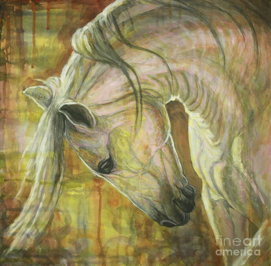 900x883 Reflection Painting By Silvana Gabudean Dobre - Abstract Horse Painting
