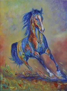 236x318 Waterfall Abstract Horses Canvas Print Canvas Art By Jennifer - Abstract Horse Painting On Canvas