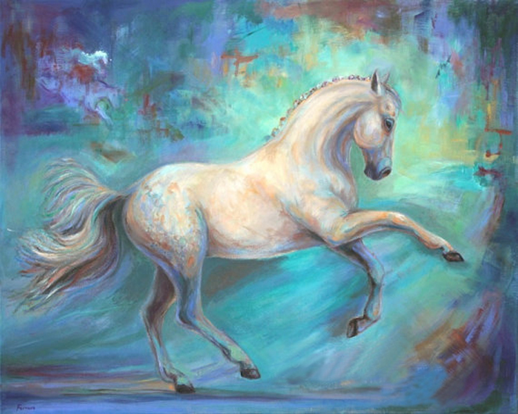 750x600 Abstract Bed Room Decor Painting Artist Handmade Beautiful Horse - Abstract Horse Painting On Canvas