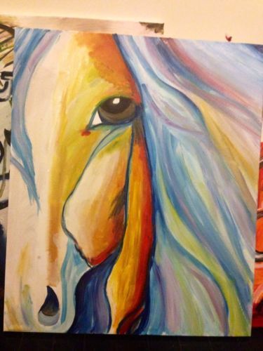 375x500 Abstract Horse Painting Oil On Canvas Original Art Painting - Abstract Horse Painting On Canvas
