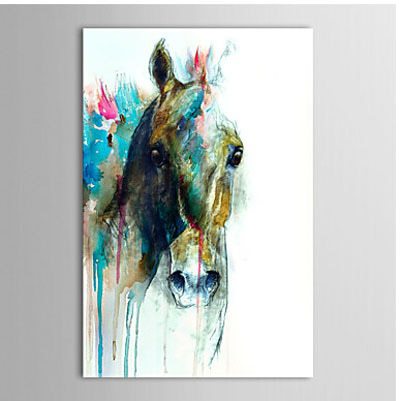 400x401 Painted Canvas Painting Abstract Horse Head Animal Oil - Abstract Horse Painting On Canvas