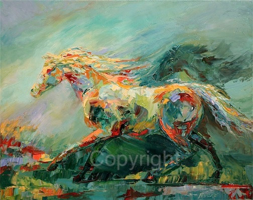 504x399 Abstract Horse Painting On Canvas Or Paper - Abstract Horse Painting On Canvas