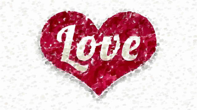 640x360 Word Love Inside Heart Abstract Painting Stock Animation 9046993 - Abstract Human Heart Painting