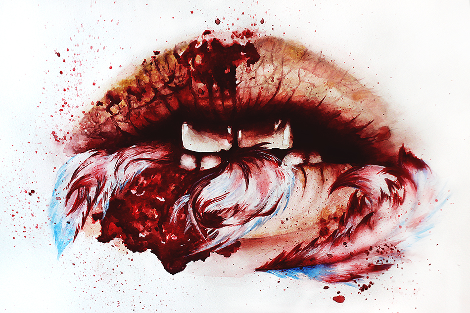 950x633 There's A Bluebird In My Heart That By Iliiiili - Abstract Human Heart Painting