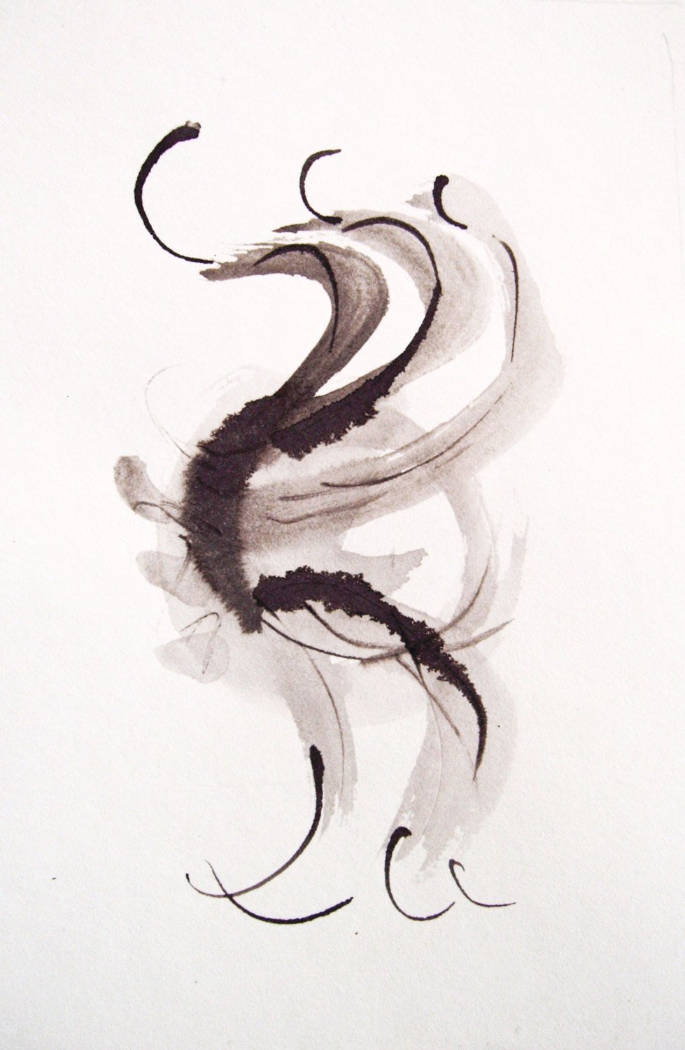 979x1500 Abstract Ink Painting, Black And White, Modern Painting, Modern - Abstract Ink Painting