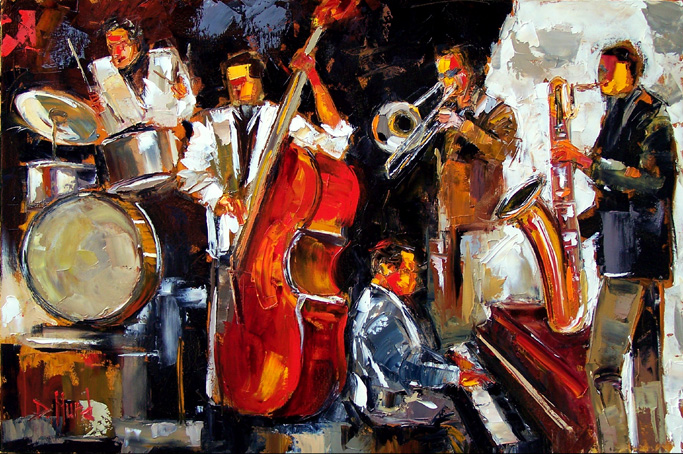 683x454 Abstract Jazz Band Art - Abstract Jazz Painting