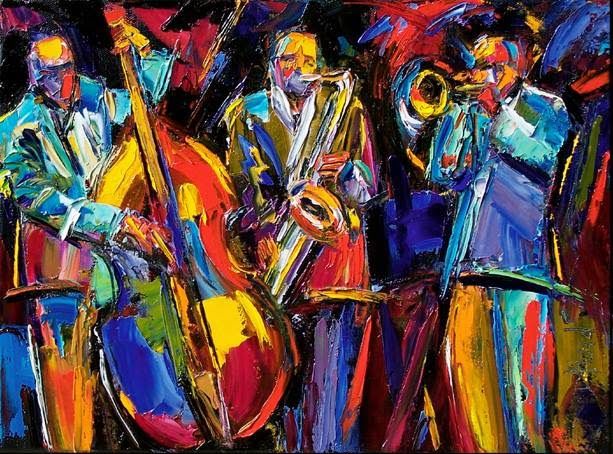 613x454 Jazz Bass Drawing Portrait Artists International Abstract Jazz - Abstract Jazz Painting