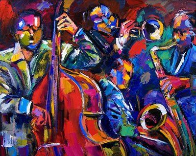 400x319 Abstract Jazz Painting Art By Debra Hurd Paintings Jazzinterest - Abstract Jazz Painting