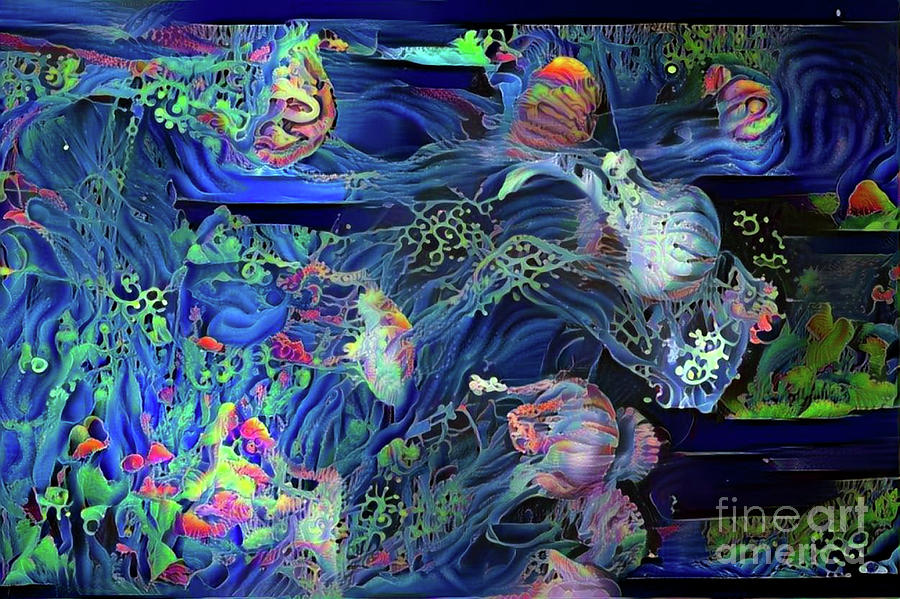 900x599 Abstract Jellyfish Digital Art By Amy Cicconi - Abstract Jellyfish Painting