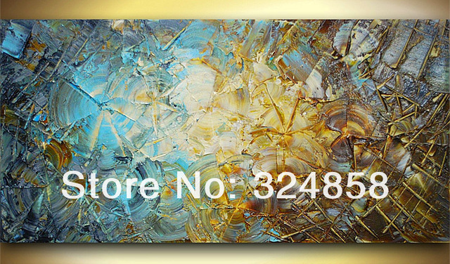 640x376 Painting Amp Calligraphy Acrylic Modern Blue Brown Impasto Abstract - Abstract Knife Oil Painting