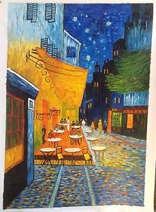 221x300 Cafe Terrace - Abstract Knife Oil Painting