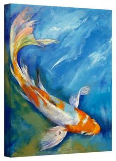 236x328 Original Painting By Ces Koi Fish Abstract By Paintingsbyces - Abstract Koi Fish Painting