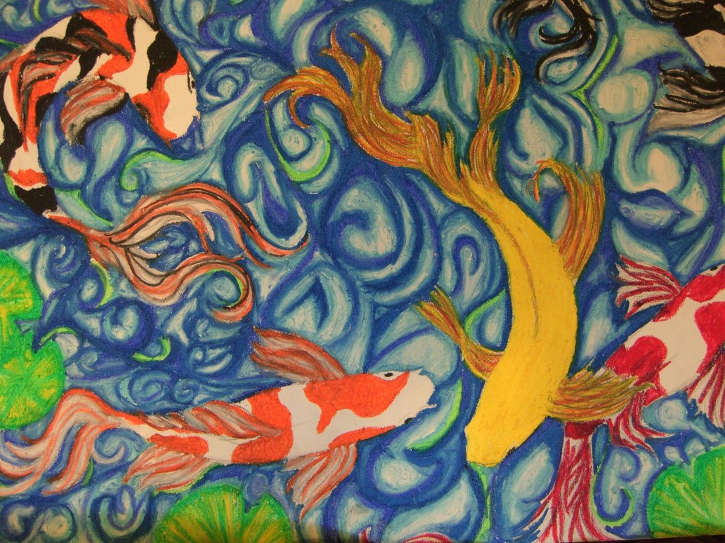 1032x774 Abstract Koi Fish By Blackroseromance - Abstract Koi Fish Painting