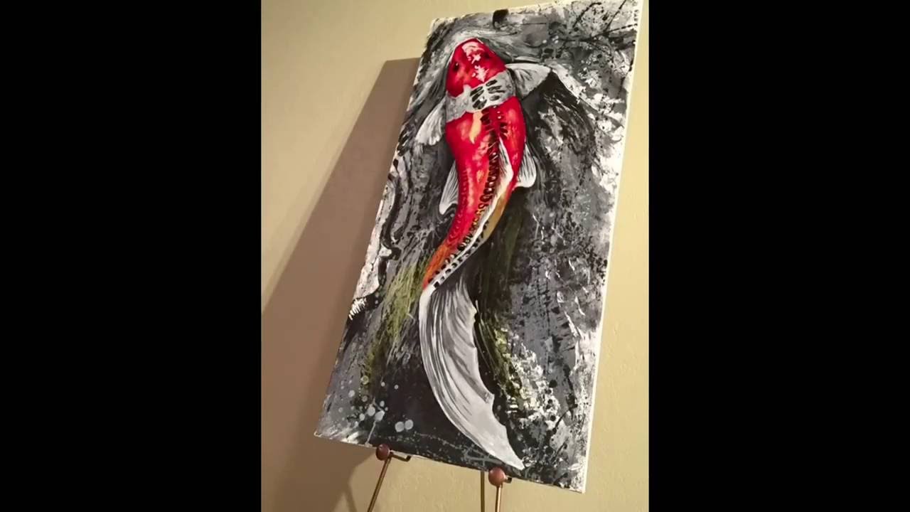 1280x720 Abstract Koi Fish Speed Painting - Abstract Koi Fish Painting