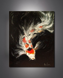 250x311 Abstract Koi Paintings - Abstract Koi Fish Painting