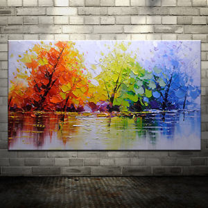 300x300 Large Handpainted Color Tree Abstract Landscape Oil Paintings - Abstract Landscape Oil Painting