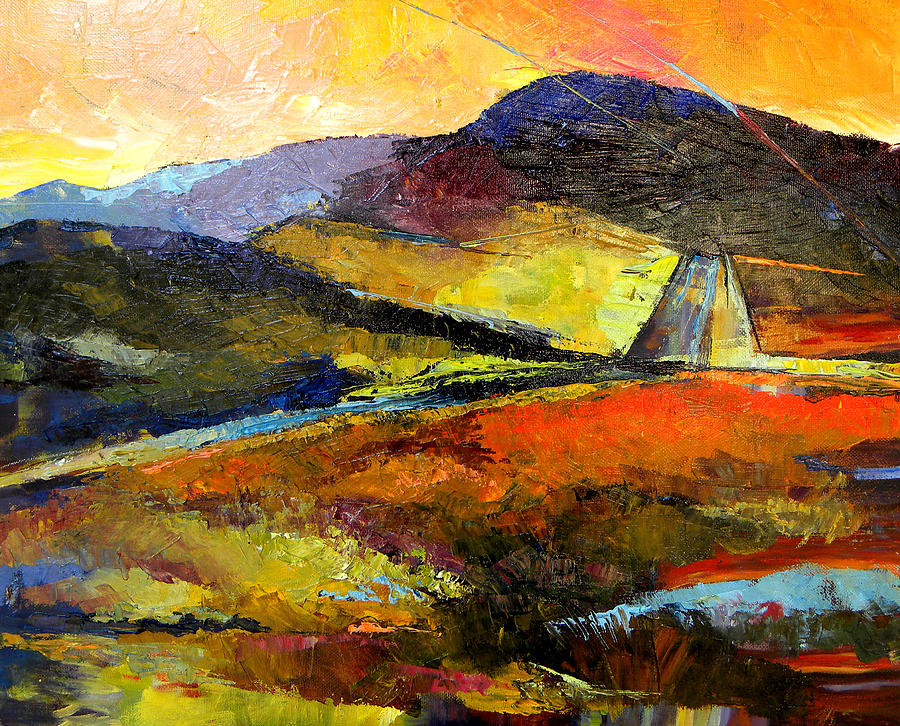 900x726 Abstract Landscape Ii Painting By Peggy Wilson - Abstract Landscape Painting