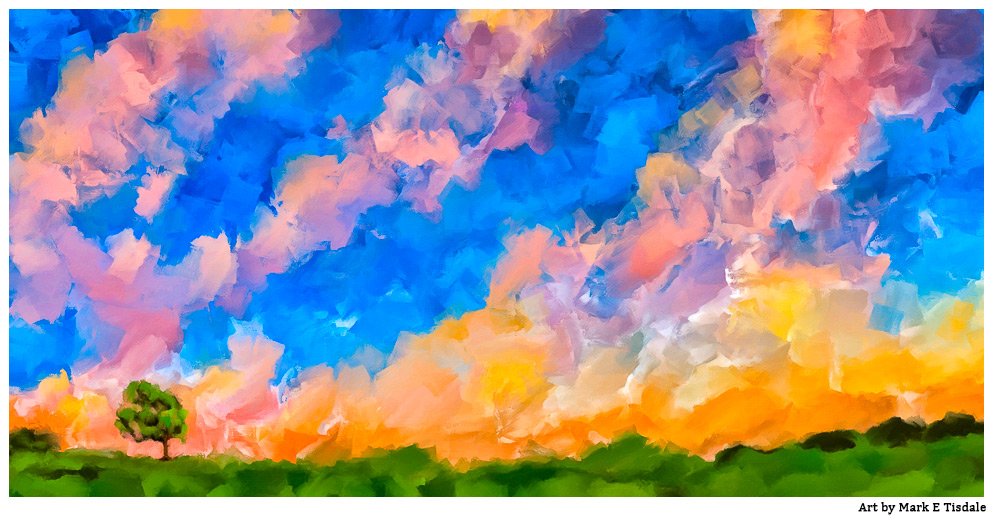 993x520 Colorful Abstract Landscape Painting - Abstract Landscape Painting